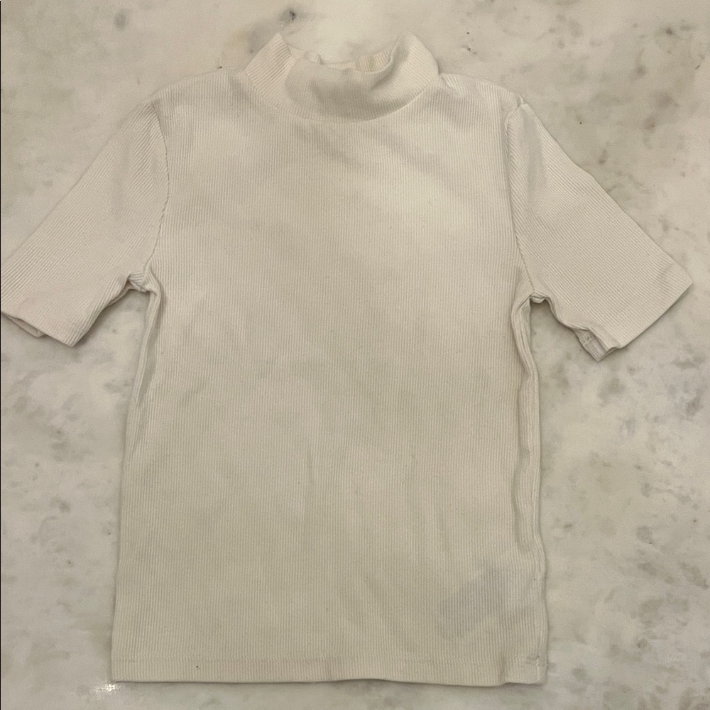 Gap Girls Cream Ribbed Mock Turtleneck